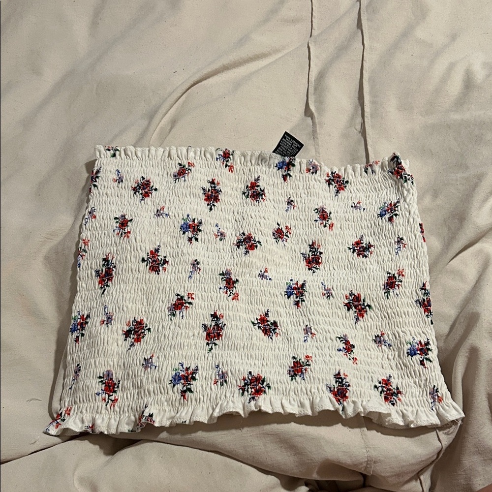 Rue21 Cream Floral Smocked Shirt